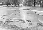 A Monday Council Grove Lake tour showed flooding behind the blockades in Richey Covey. White-capped waves were creating havoc with former picnic sites and young trees. Time will tell how much damage is done to the water-covered road.