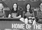 SIGNS LETTER OF INTENT -- Council Grove High School senior Giada Plummer signed a National Letter of Intent to cheer at Butler County Community College on Friday, May 8. Pictured left to right are CGHS Cheer Coach Keeley Reddick, Giada Plummer, Andrea Gal SIGNS LETTER OF INTENT -- Council Grove High School senior Giada Plummer signed a National Letter of Intent to cheer at Butler County Community College on Friday, May 8. Pictured left to right are CGHS Cheer Coach Keeley Reddick, Giada Plummer, Andrea Gal