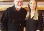 ROTARY SPEAKER -- Rotarian Vern Hay (left) invited Morris County Clerk Chelsey Schmidt to be a guest speaker at Council Grove Rotary on Wednesday. Schmidt chose the topic of elections.