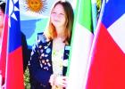 PRESENTS ROTARY PROGRAM FROM AFAR -- Evie White, Rotary Exchanbe Student, presented the Council Grove Rotary program on Wednesday from Cremona, Italy. PRESENTS ROTARY PROGRAM FROM AFAR