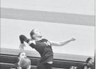 GOES UP FOR THE KILL -- Council Grove High School Lady Braves sophomore Lilliana Blackledge goes in for the kill Tuesday night, as Council Grove gained a varsity volleyball sweep against Central Heights. (Photo by Amber Weeks) GOES UP FOR THE KILL