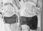 The beginning of a long career...Troy Engle began his coaching career at Amherst College, where he also earned his undergraduate degree in 1983 and competed in track. In the photo, he leads the competition. The photo is from a collection his mother Cynthi