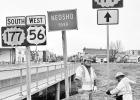 DETOUR -- The RoadSafe crews were in Council Grove yesterday setting up K-177 detours. In the above photo, the sign is directing drivers west to Herington. The road will be closed for approximately seven months for construction. The road to Alta Vista wil DETOUR