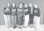 STATEBOUND. . . Six Council Grove Lady Braves wrestlers qualified for state competition Saturday when they excelled at a regional tournament in Rossville. Pictured left to right are: Savanah Johnson, Briley Cannon, Brenah Cannon, Alysia Werner, Lainie Joh