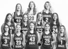 READY FOR ACTION -- The Council Grove High School Lady Braves basketball team will see their first action of the season at home Friday against West Franklin. Team members are - Front Row (L to R): Annabelle Balboa, Whitlyn Mullen, Mallory Wells, Lucy Palm READY FOR ACTION