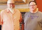 ROTARY SPEAKER -- David May (left) and Scott Allen were pictured at this week’s Council Grove Rotary Club meeting. Allen was the member who arranged for May’s speaking engagement.